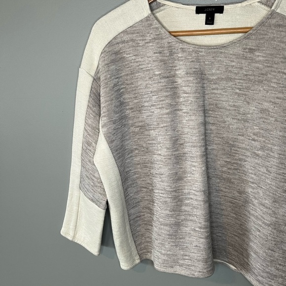 J. Crew Jaspe Colorblock Wool Blend Boxy Sweater Neutral - Picture 5 of 11